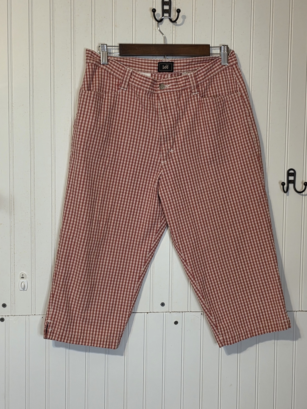 Lee Women's Red/White Checkered Capri Sz14P